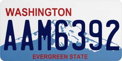 WA license plate AAM6392