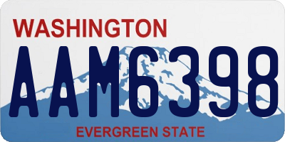 WA license plate AAM6398