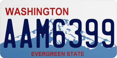 WA license plate AAM6399