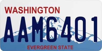WA license plate AAM6401