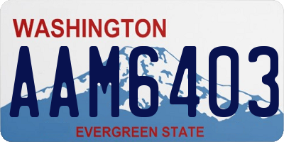 WA license plate AAM6403