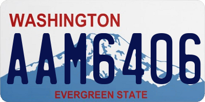 WA license plate AAM6406