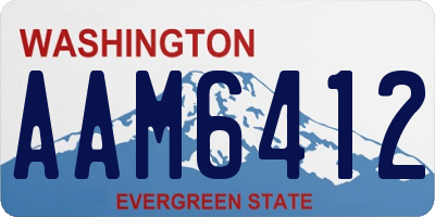 WA license plate AAM6412