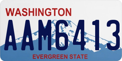 WA license plate AAM6413