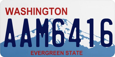 WA license plate AAM6416