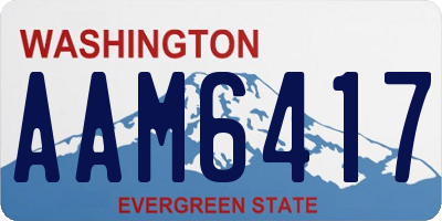 WA license plate AAM6417