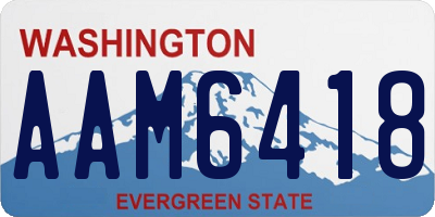 WA license plate AAM6418