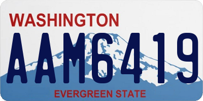 WA license plate AAM6419