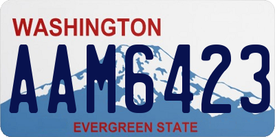 WA license plate AAM6423