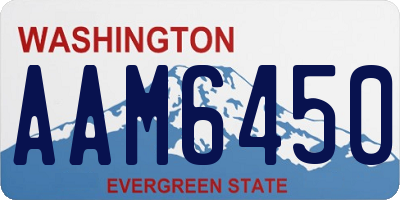WA license plate AAM6450