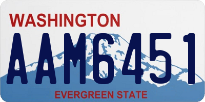 WA license plate AAM6451