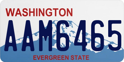 WA license plate AAM6465