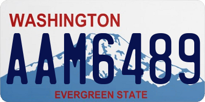 WA license plate AAM6489
