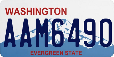 WA license plate AAM6490