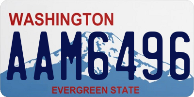 WA license plate AAM6496
