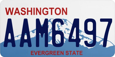 WA license plate AAM6497