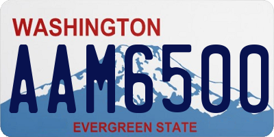 WA license plate AAM6500