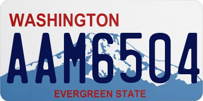 WA license plate AAM6504