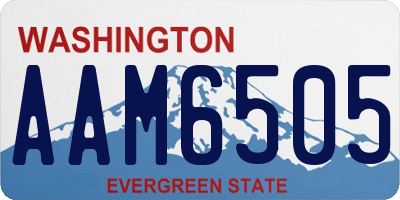 WA license plate AAM6505