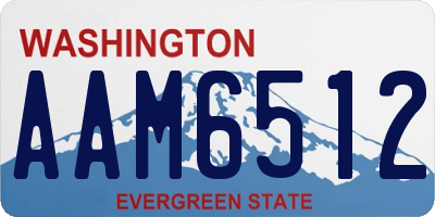 WA license plate AAM6512