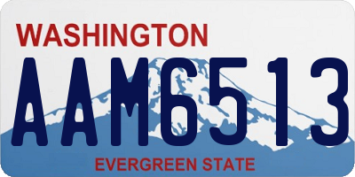 WA license plate AAM6513