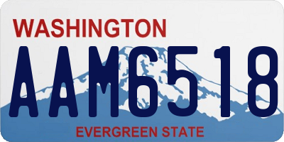 WA license plate AAM6518