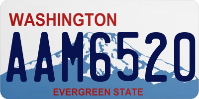 WA license plate AAM6520