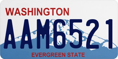 WA license plate AAM6521