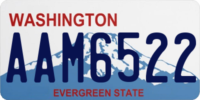 WA license plate AAM6522
