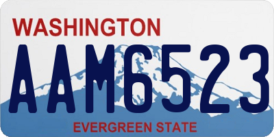 WA license plate AAM6523