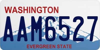 WA license plate AAM6527