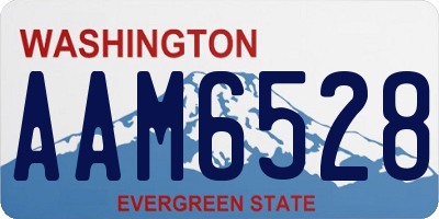 WA license plate AAM6528