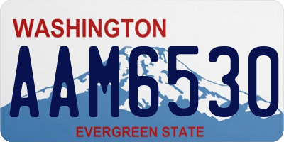WA license plate AAM6530