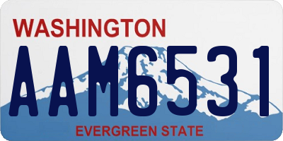 WA license plate AAM6531