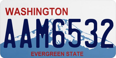WA license plate AAM6532