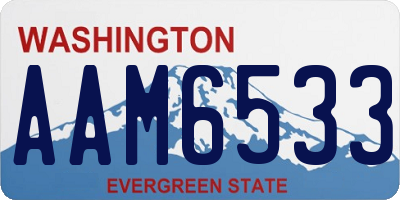 WA license plate AAM6533