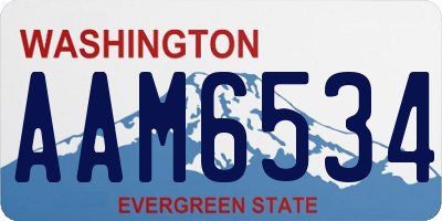 WA license plate AAM6534