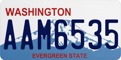 WA license plate AAM6535