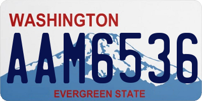 WA license plate AAM6536