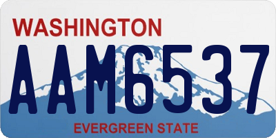 WA license plate AAM6537