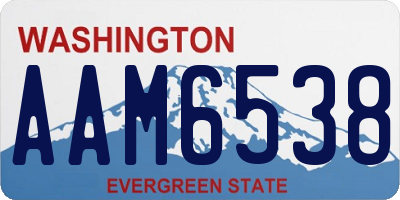 WA license plate AAM6538