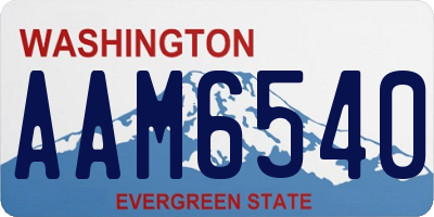 WA license plate AAM6540