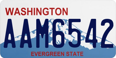 WA license plate AAM6542