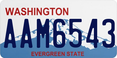 WA license plate AAM6543