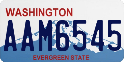 WA license plate AAM6545