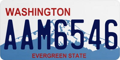 WA license plate AAM6546
