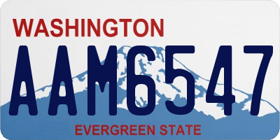 WA license plate AAM6547
