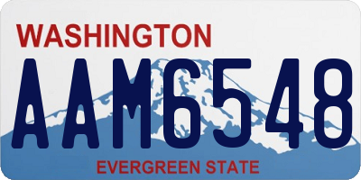 WA license plate AAM6548