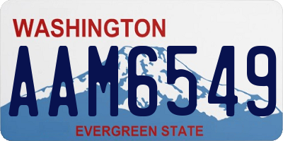 WA license plate AAM6549