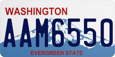 WA license plate AAM6550